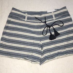 loft striped linen shorts
